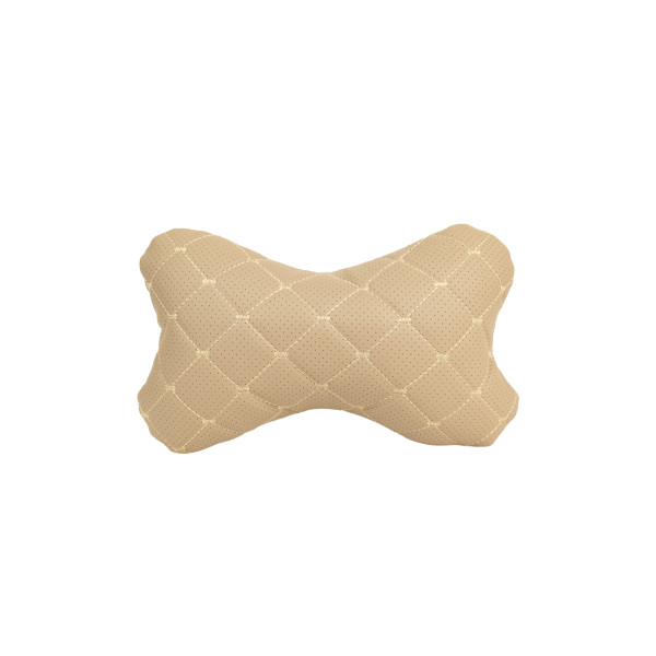 EVAtech ECO Nackkudde för Bil 27x16 cm - sandfärgad / sandfärgade sömmar