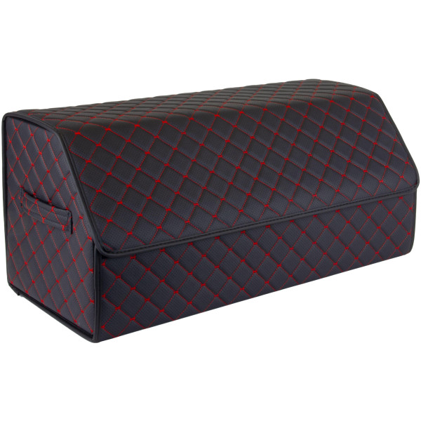 EVAtech Bagageorganisatör ECO L 30x30x65 cm - svart / svarta kanter / röda sömmar / svart inre