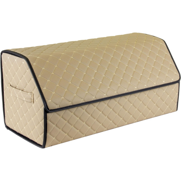 EVAtech Bagageorganisatör ECO L 30x30x65 cm - sandfärgad / svarta kanter / sandfärgade sömmar / svart inre