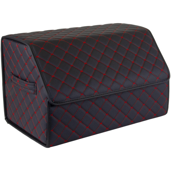 EVAtech Bagageorganisatör ECO M 30x30x50 cm - svart / svarta kanter / röda sömmar / svart inre