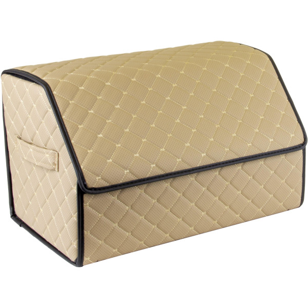 EVAtech Bagageorganisatör ECO M 30x30x50 cm - sandfärgad / svarta kanter / sandfärgade sömmar / svart inre