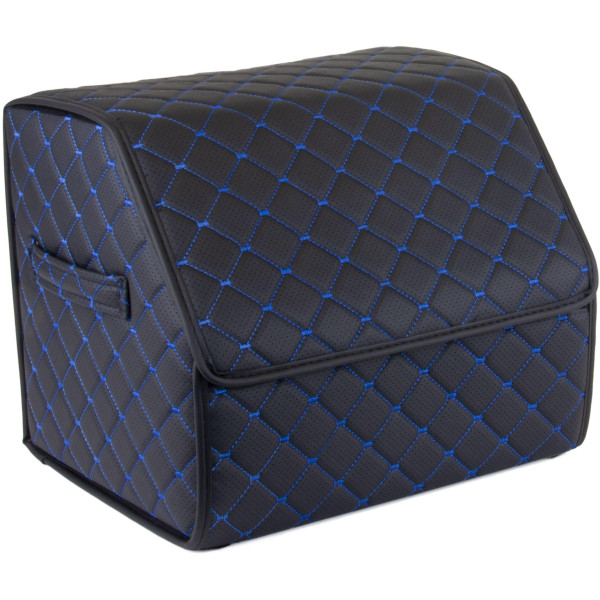EVAtech Bagageorganisatör ECO S 30x30x35 cm - svart / svarta kanter / blå sömmar / svart inre