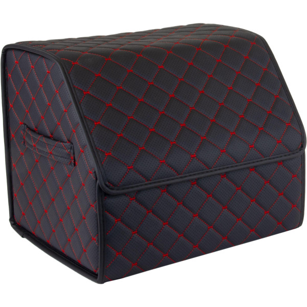 EVAtech Bagageorganisatör ECO S 30x30x35 cm - svart / svarta kanter / röda sömmar / svart inre