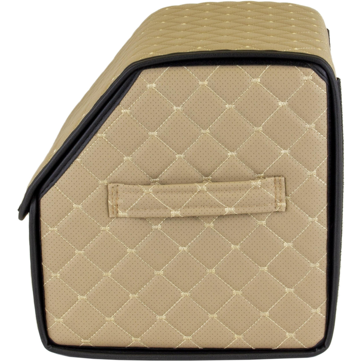 EVAtech Bagageorganisatör ECO S 30x30x35 cm - sandfärgad / svarta kanter / sandfärgade sömmar / rött inre