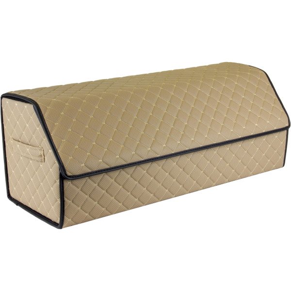 EVAtech Bagageorganisatör ECO XL 30x30x80 cm - sandfärgad / svarta kanter / sandfärgade sömmar / rött inre