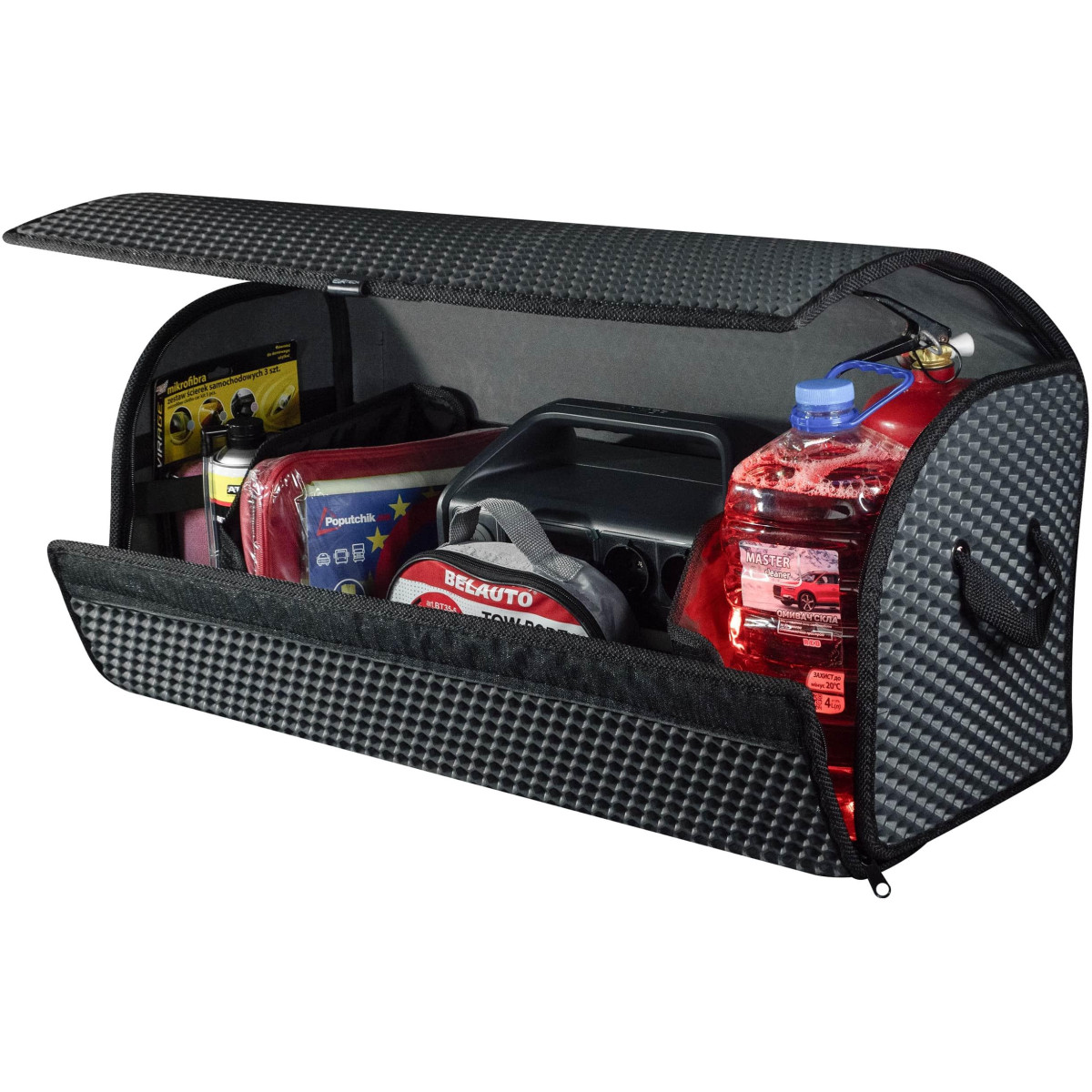 EVAtech Bagageorganisatör PRO L 32x75x30 cm - grå / svarta kanter EVAtech Bagageorganisatör PRO L 32x75x30 cm - grå / svarta kanter