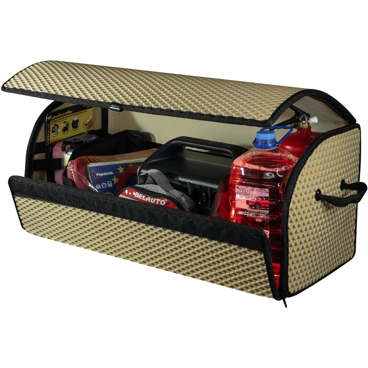 EVAtech Bagageorganisatör PRO L 32x75x30 cm - sandfärgad / svarta kanter EVAtech Bagageorganisatör PRO L 32x75x30 cm - sandfärgad / svarta kanter
