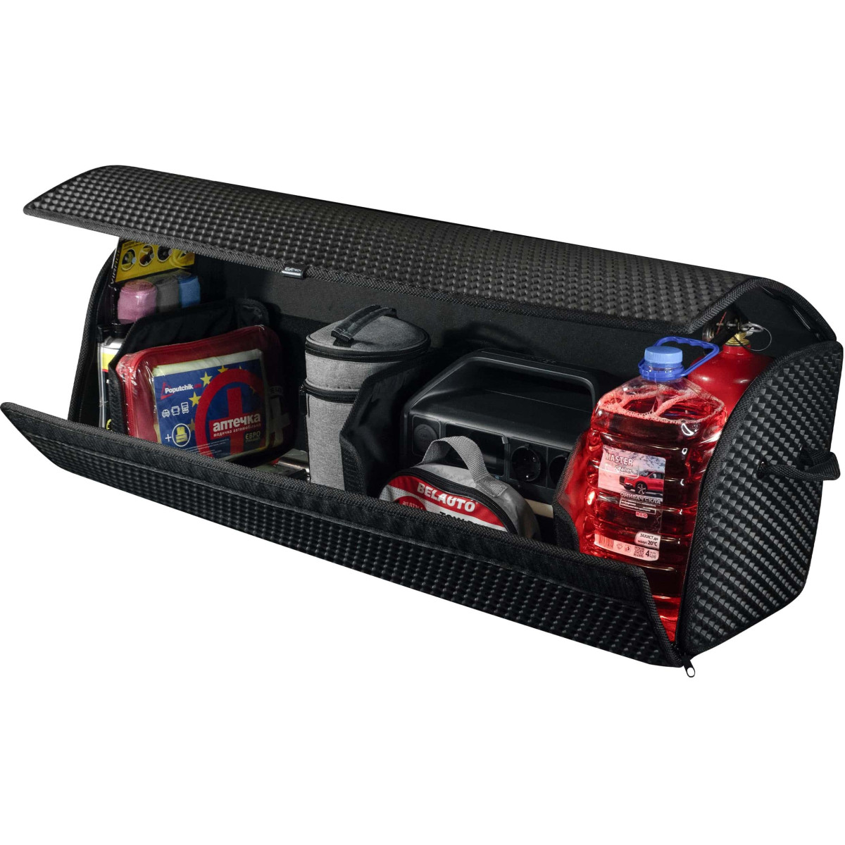 EVAtech Bagageorganisatör PRO XL 32x100x30 cm - svart / svarta kanter