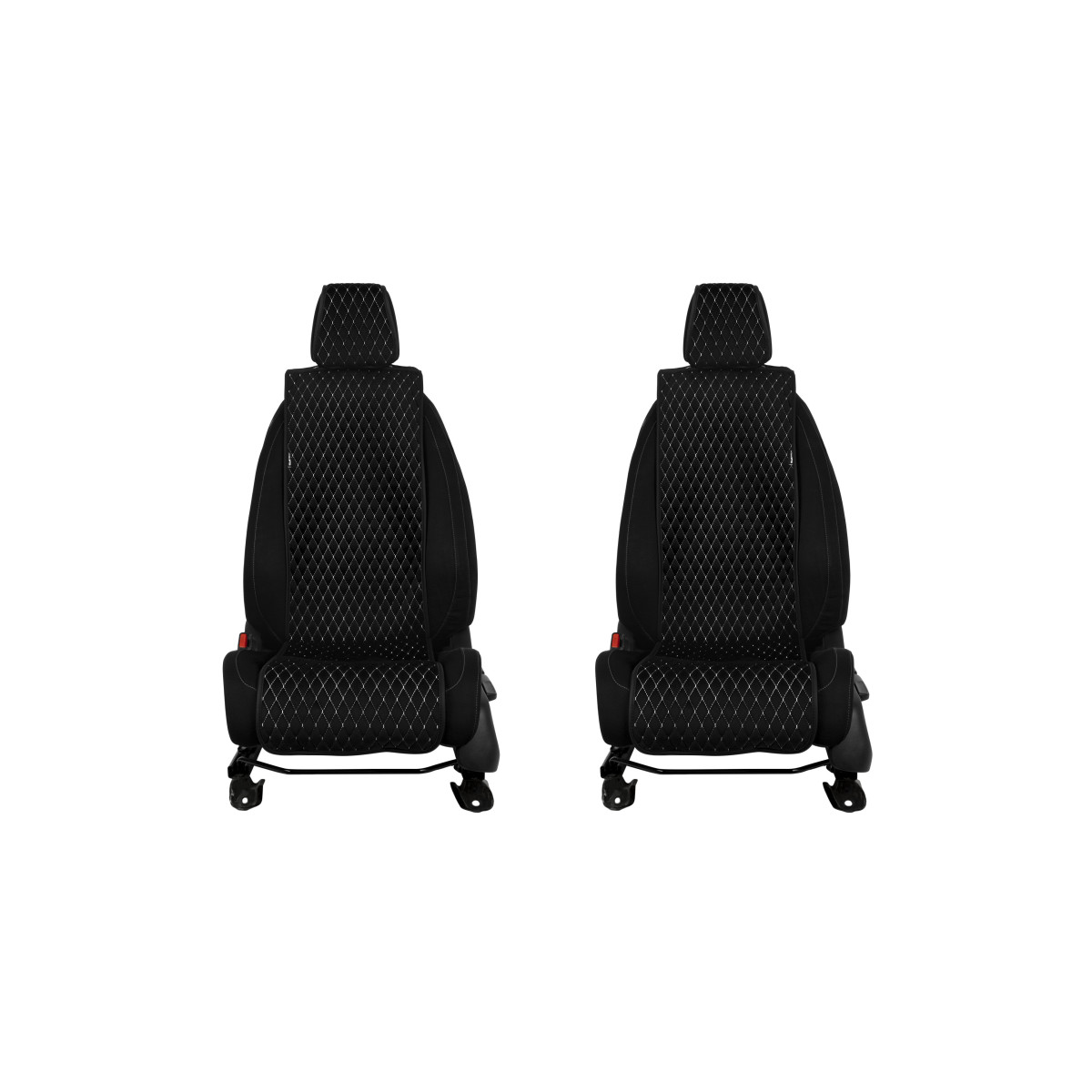 EVAtech Basic Bilsätesskydd, 2 st - svart / svarta kanter / vita sömmar EVAtech Basic Bilsätesskydd, 2 st - svart / svarta kanter / vita sömmar