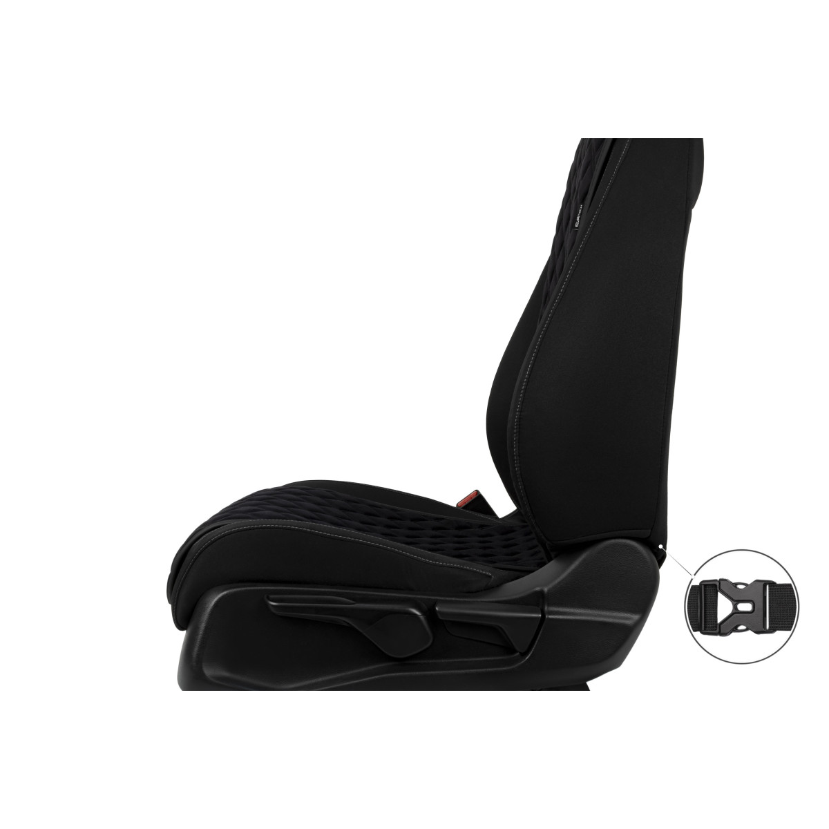 EVAtech Basic Bilsätesskydd, 2 st - svart / svarta kanter / svarta sömmar EVAtech Basic Bilsätesskydd, 2 st - svart / svarta kanter / svarta sömmar