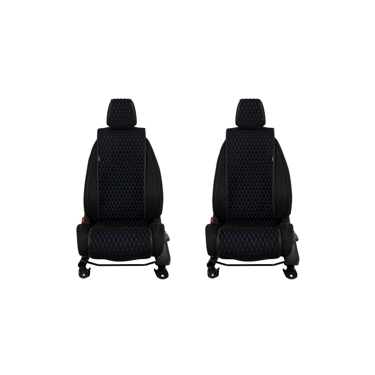EVAtech Basic Bilsätesskydd, 2 st - svart / svarta kanter / blå sömmar EVAtech Basic Bilsätesskydd, 2 st - svart / svarta kanter / blå sömmar
