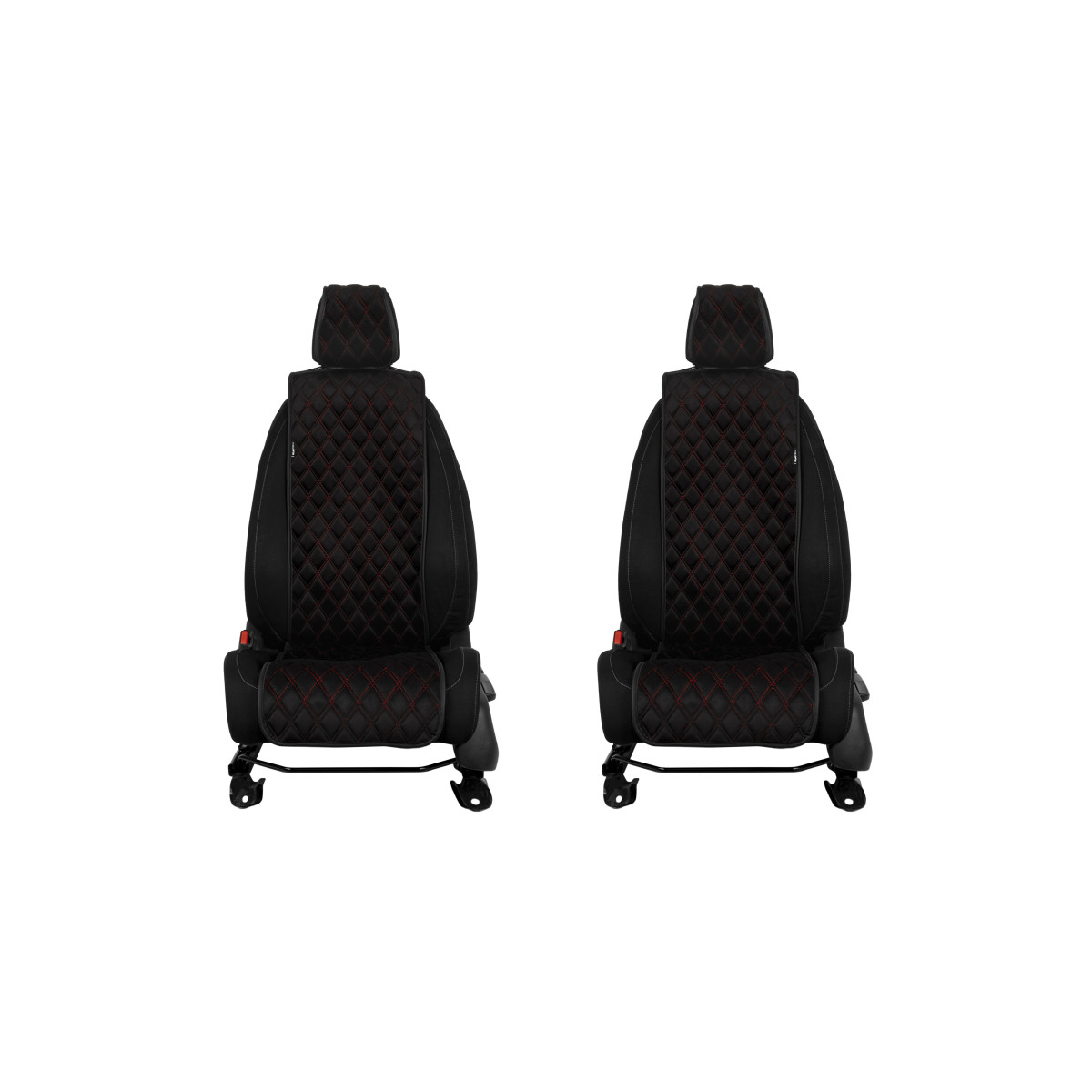 EVAtech Basic Bilsätesskydd, 2 st - svart / svarta kanter / röda sömmar EVAtech Basic Bilsätesskydd, 2 st - svart / svarta kanter / röda sömmar