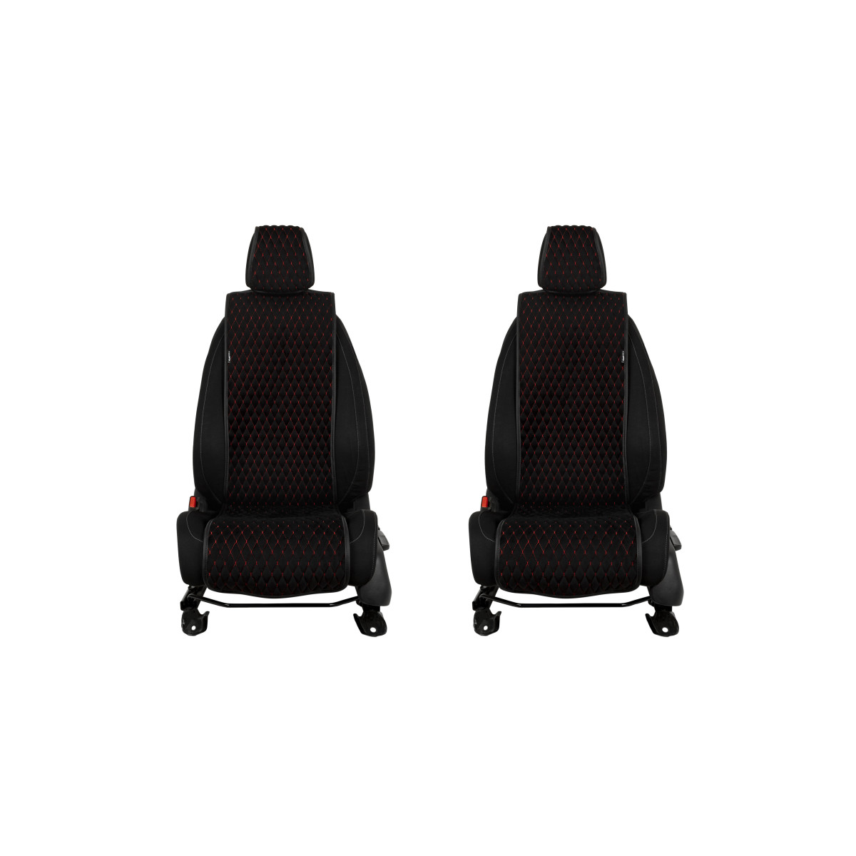 EVAtech Basic Bilsätesskydd, 2 st - svart / svarta kanter / röda sömmar EVAtech Basic Bilsätesskydd, 2 st - svart / svarta kanter / röda sömmar