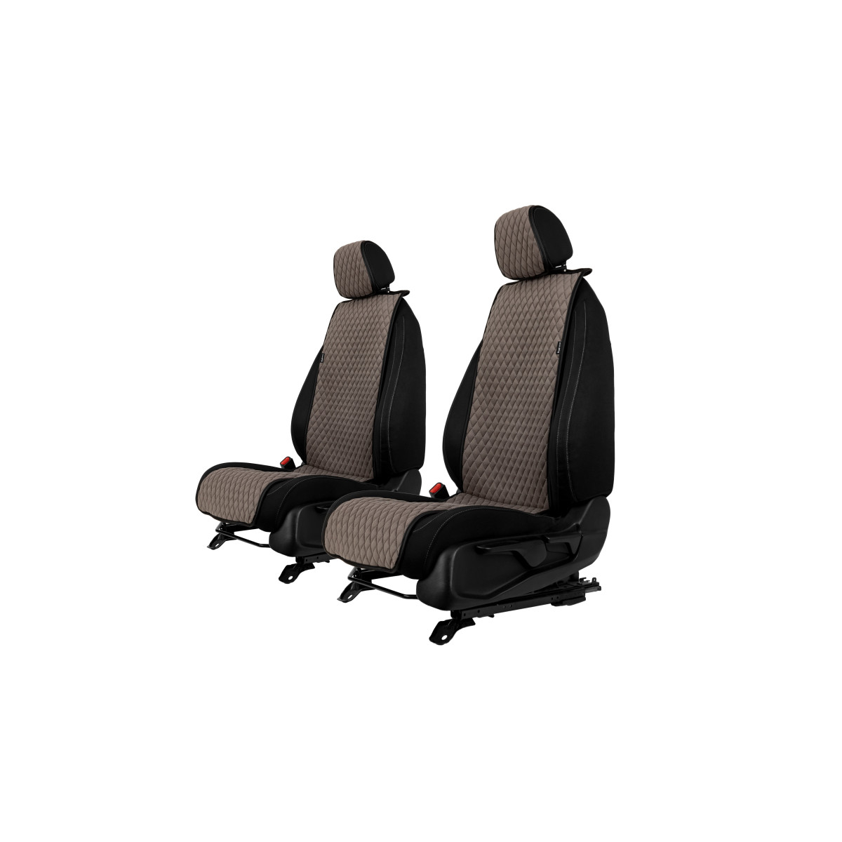 EVAtech Basic Bilsätesskydd, 2 st - grå / svarta kanter / grå sömmar EVAtech Basic Bilsätesskydd, 2 st - grå / svarta kanter / grå sömmar