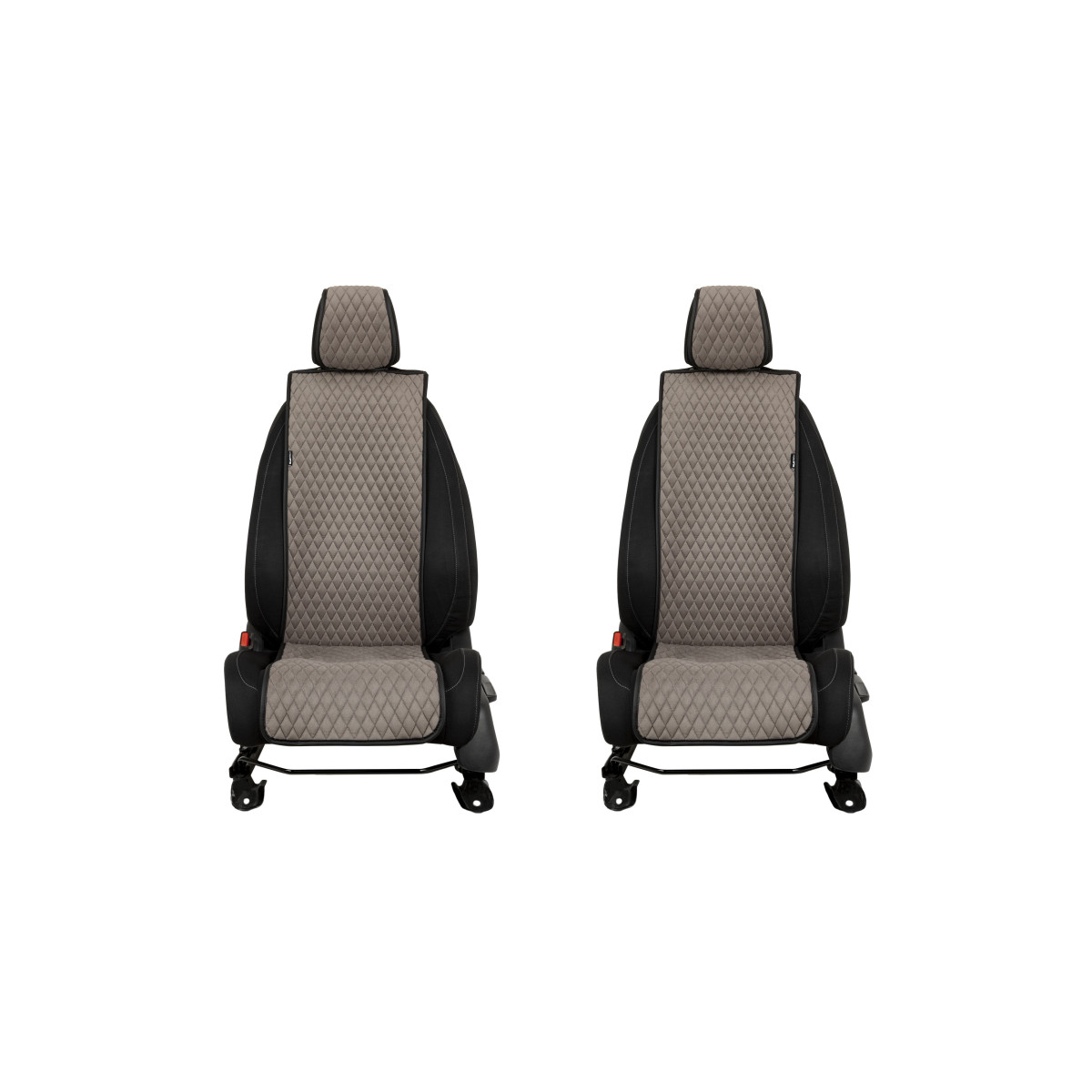 EVAtech Basic Bilsätesskydd, 2 st - grå / svarta kanter / grå sömmar EVAtech Basic Bilsätesskydd, 2 st - grå / svarta kanter / grå sömmar