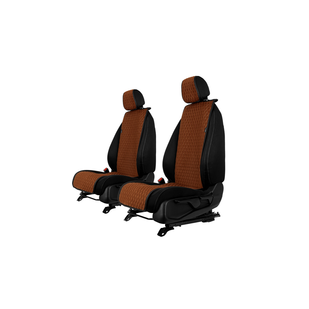 EVAtech Basic Bilsätesskydd, 2 st - brun / svarta kanter / bruna sömmar EVAtech Basic Bilsätesskydd, 2 st - brun / svarta kanter / bruna sömmar