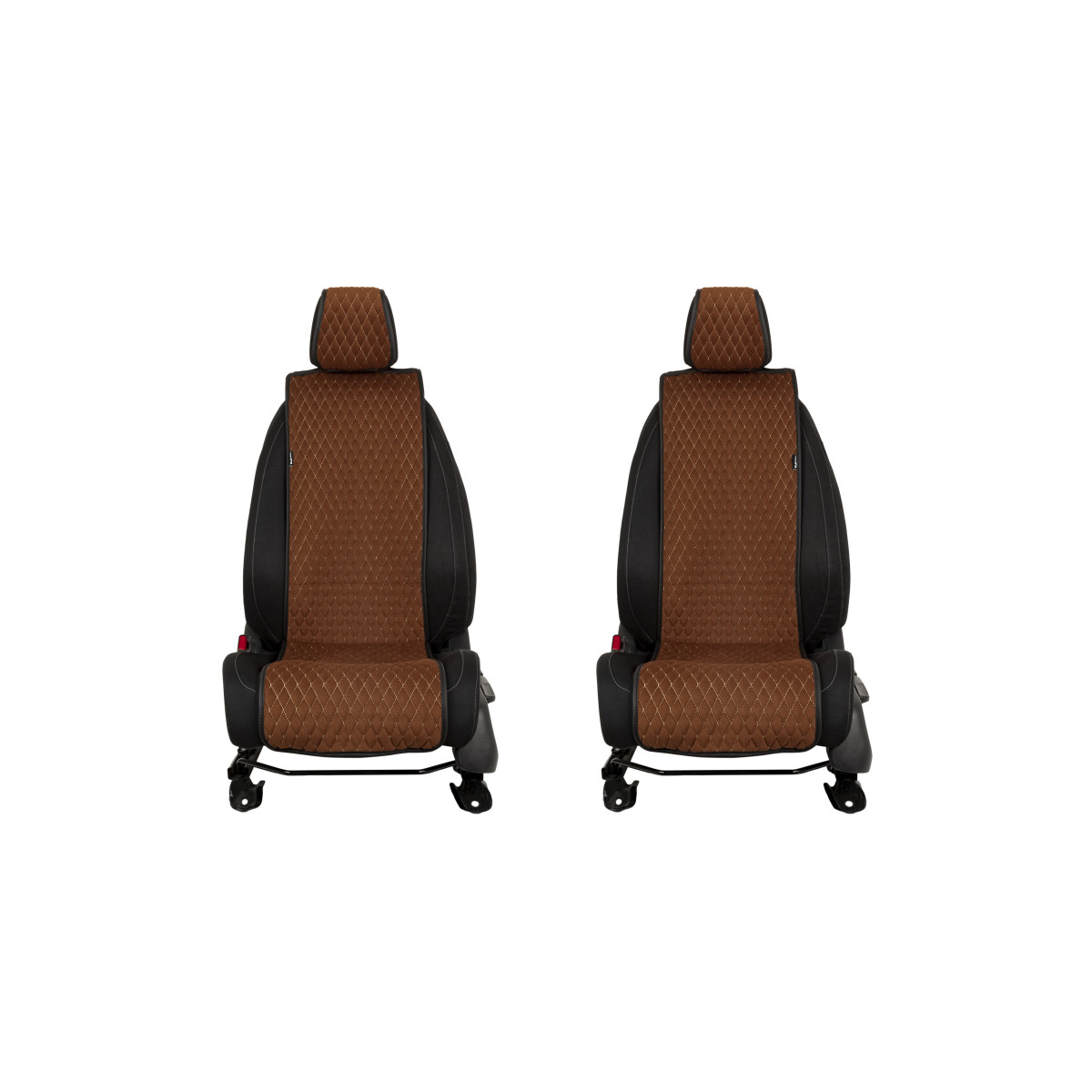 EVAtech Basic Bilsätesskydd, 2 st - brun / svarta kanter / bruna sömmar EVAtech Basic Bilsätesskydd, 2 st - brun / svarta kanter / bruna sömmar