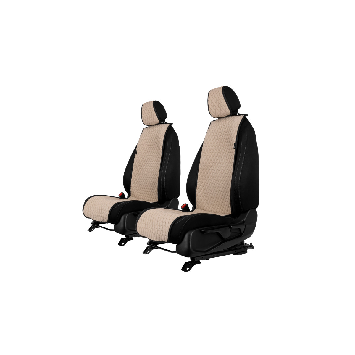 EVAtech Basic Bilsätesskydd, 2 st - sandfärgad / svarta kanter / sandfärgade sömmar EVAtech Basic Bilsätesskydd, 2 st - sandfärgad / svarta kanter / sandfärgade sömmar