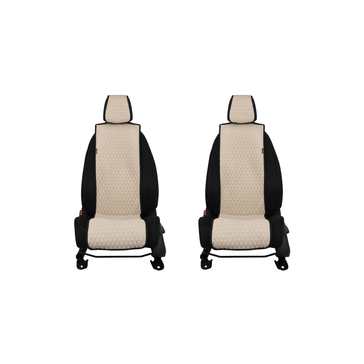 EVAtech Basic Bilsätesskydd, 2 st - sandfärgad / svarta kanter / sandfärgade sömmar EVAtech Basic Bilsätesskydd, 2 st - sandfärgad / svarta kanter / sandfärgade sömmar