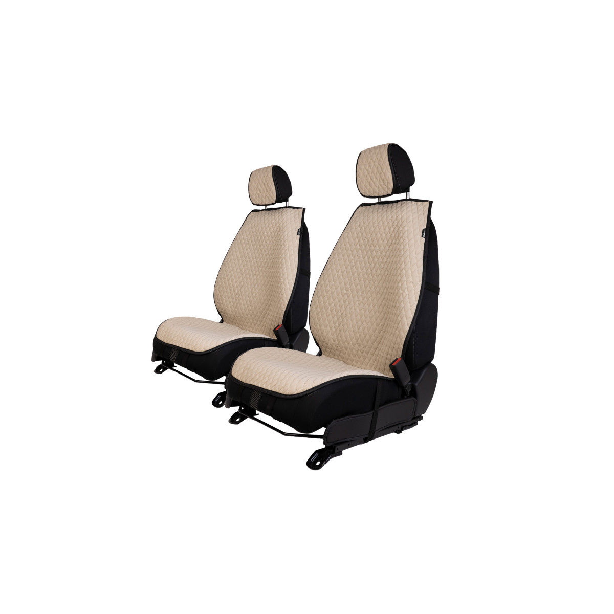 EVAtech PRO Bilsätesskydd, 2 st - sandfärgad / svarta kanter / sandfärgade kanter