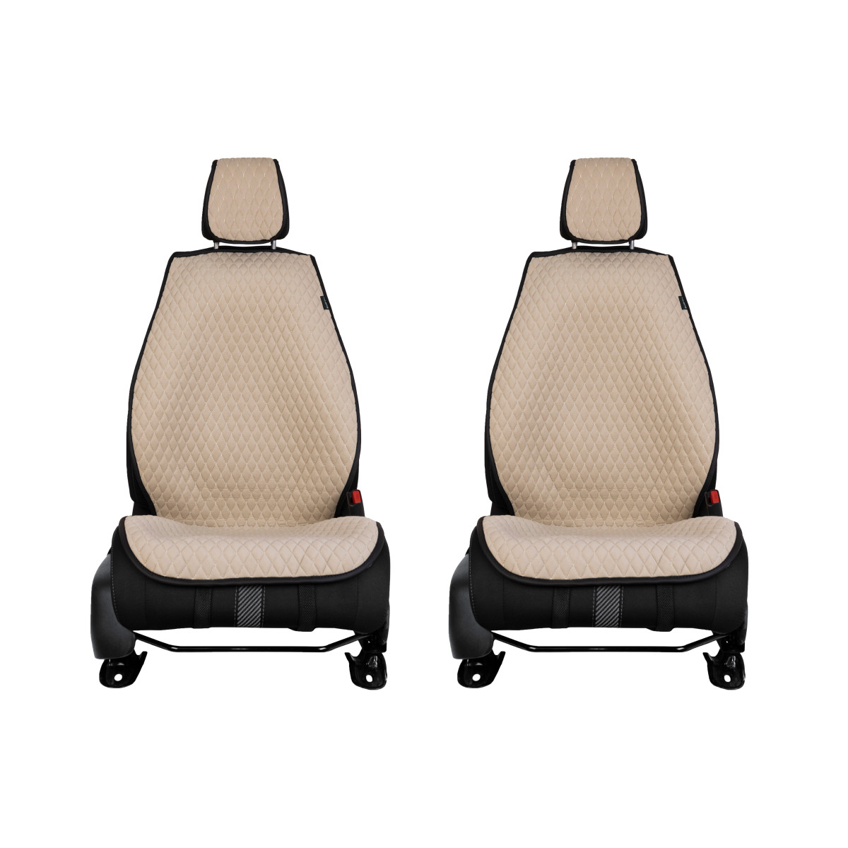 EVAtech PRO Bilsätesskydd, 2 st - sandfärgad / svarta kanter / sandfärgade kanter