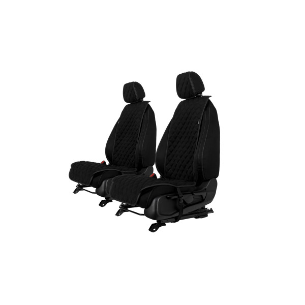 EVAtech Standard Bilsätesskydd, 2 st - svart / svarta kanter / svarta sömmar