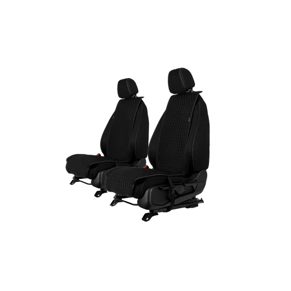 EVAtech Standard Bilsätesskydd, 2 st - svart / svarta kanter / svarta sömmar