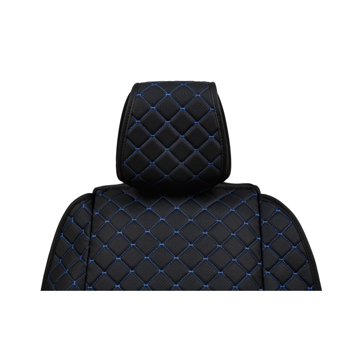 EVAtech ECO Max bilsätesskydd, 1 st - svart / svarta kanter / blå sömmar EVAtech ECO Max bilsätesskydd, 1 st - svart / svarta kanter / blå sömmar