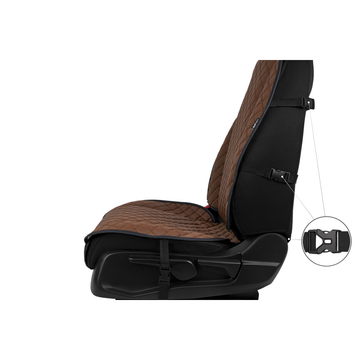 EVAtech ECO Max bilsätesskydd, 1 st - brun / svarta kanter / bruna sömmar EVAtech ECO Max bilsätesskydd, 1 st - brun / svarta kanter / bruna sömmar