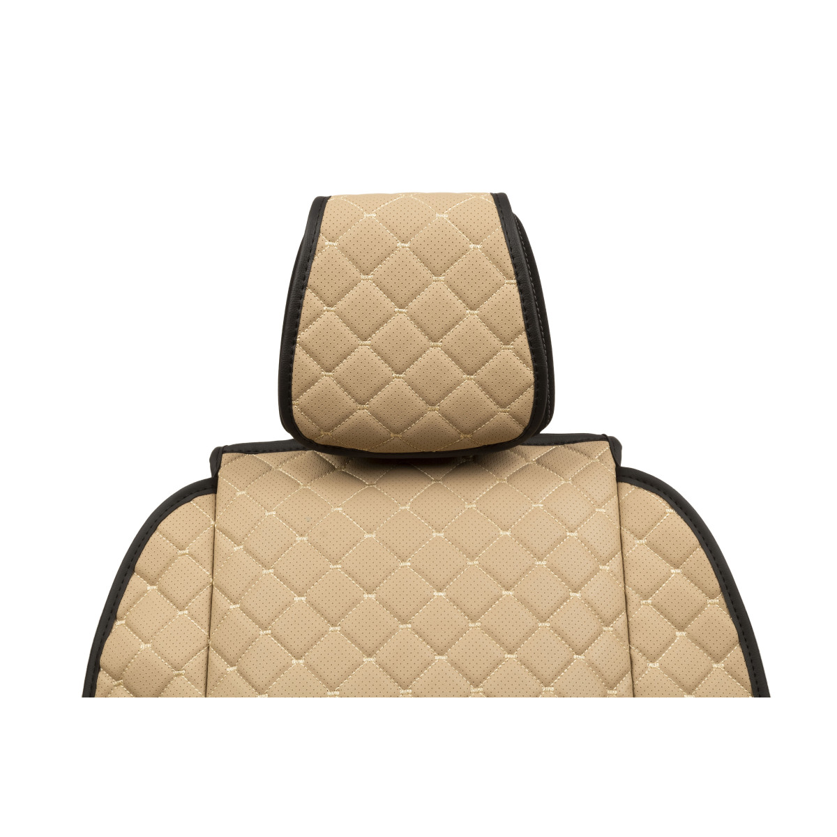 EVAtech ECO Max Bilsätesskydd, 1 st - sandfärgad / svarta kanter / sandfärgade sömmar