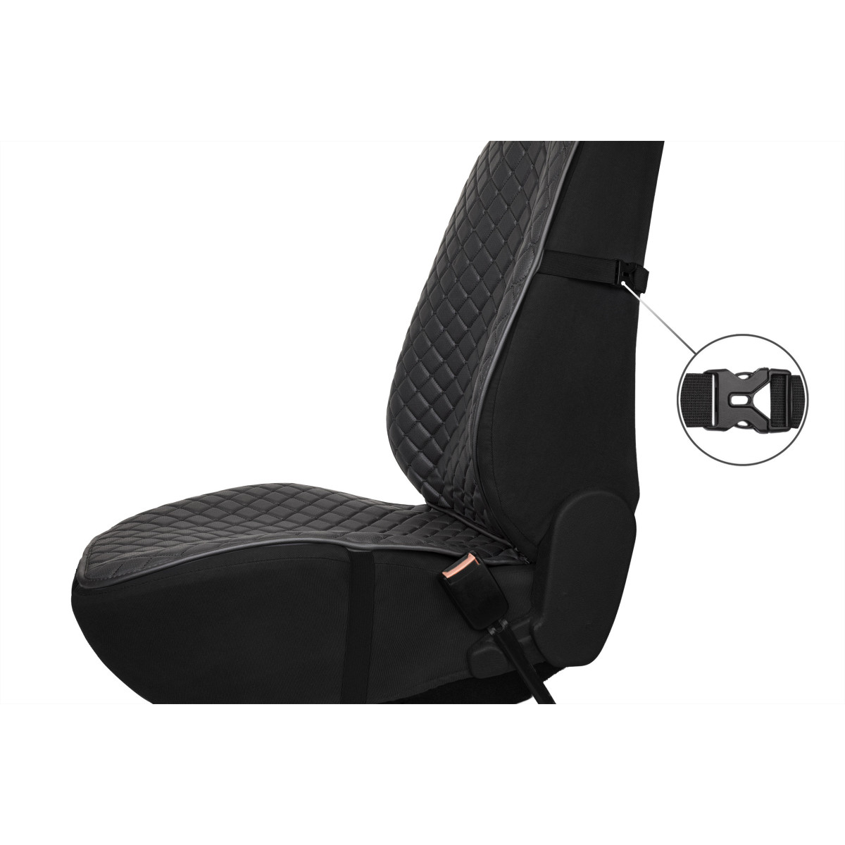 EVAtech ECO PRO Bilsätesskydd, 1 st - svart / svarta kanter / svarta sömmar