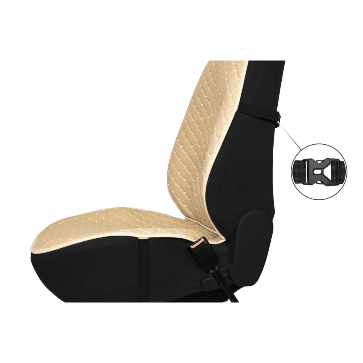 EVAtech ECO PRO bilsätesskydd, 1 st - sandfärgad / sandfärgade kanter / sandfärgade sömmar