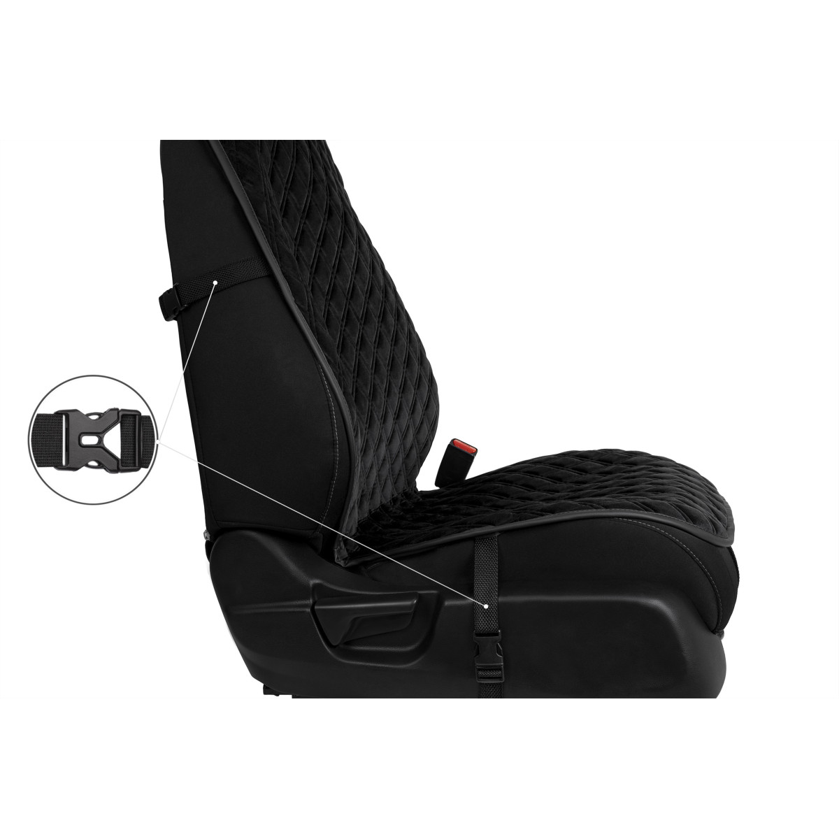 EVAtech PRO Bilsätesskydd, 1 st - svart / svarta kanter / svarta sömmar EVAtech PRO Bilsätesskydd, 1 st - svart / svarta kanter / svarta sömmar