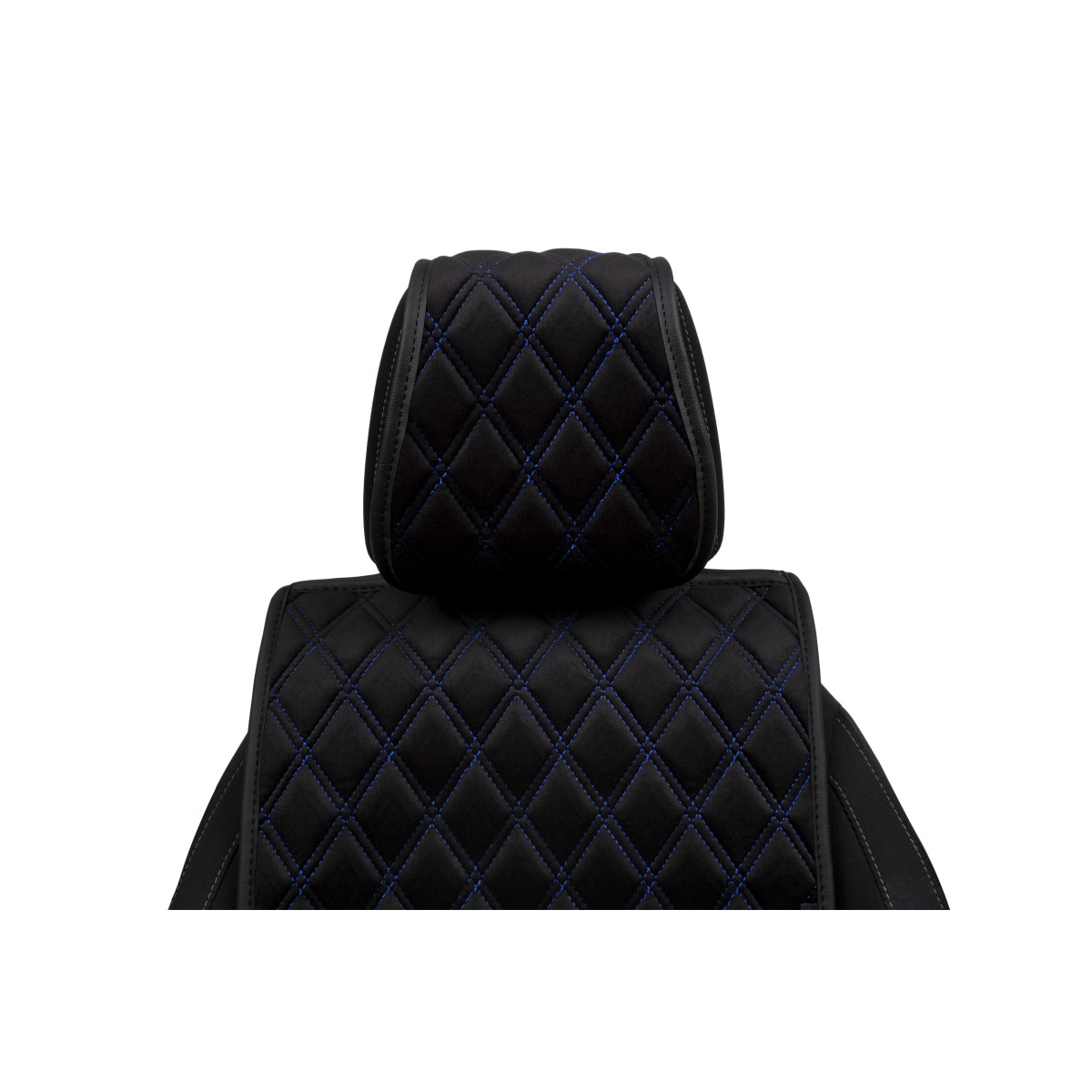 EVAtech Standard Bilsätesskydd, 1 st - svart / svarta kanter / blå sömmar EVAtech Standard Bilsätesskydd, 1 st - svart / svarta kanter / blå sömmar