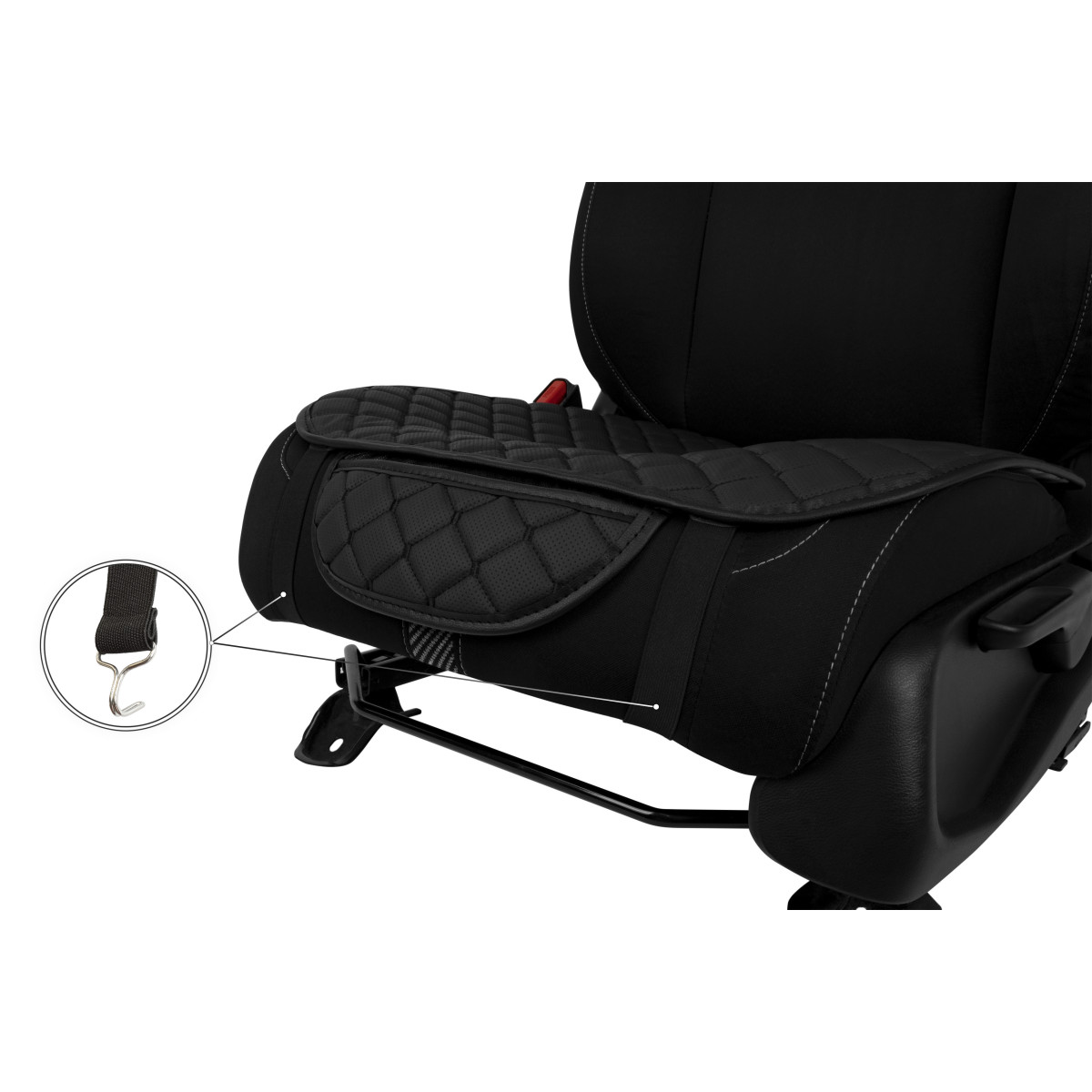 EVAtech ECO Sitsöverdrag, 1 st - svart / svarta kanter / svarta sömmar