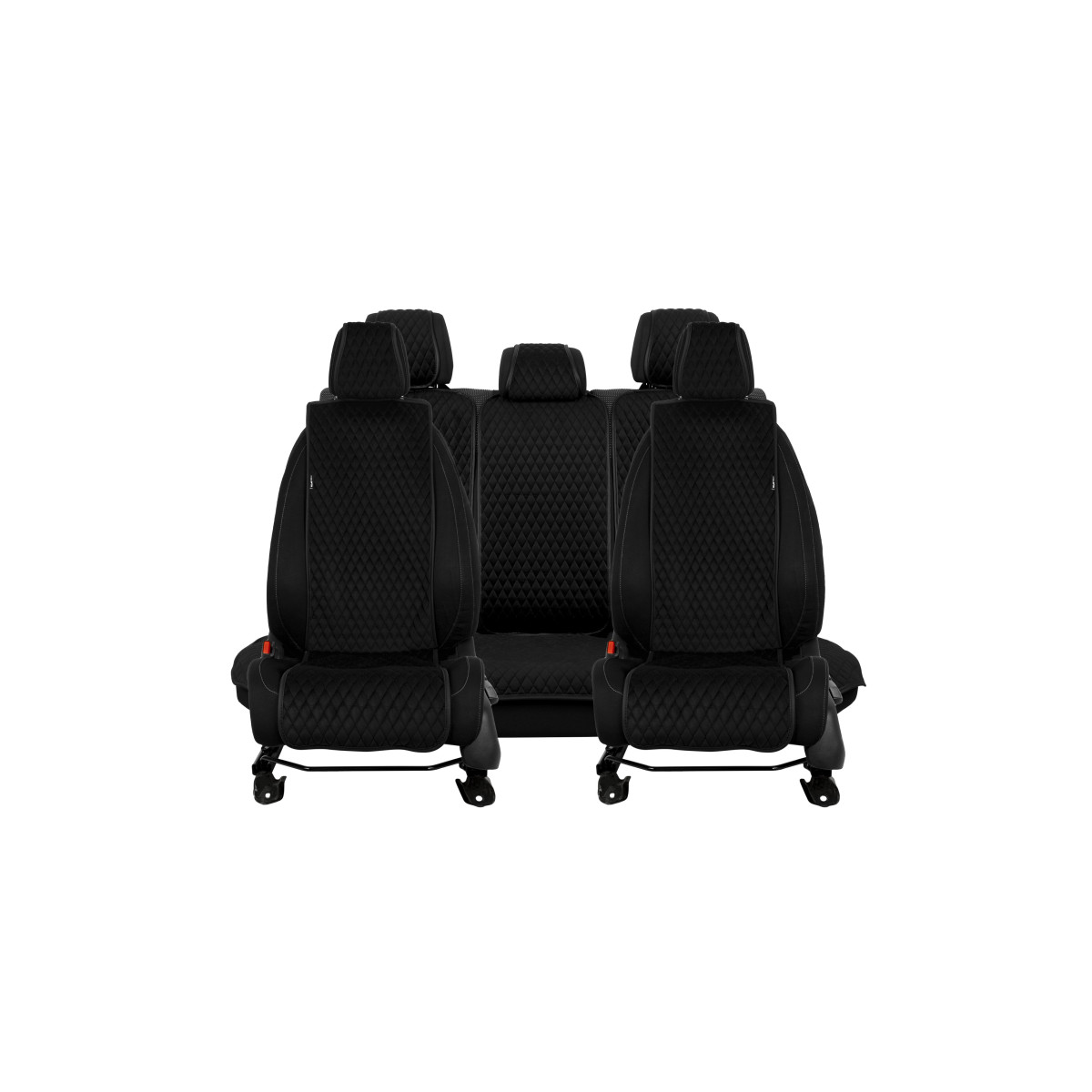 EVAtech Basic Bilsätesskydd, 3 st - svart / svarta kanter / svarta sömmar