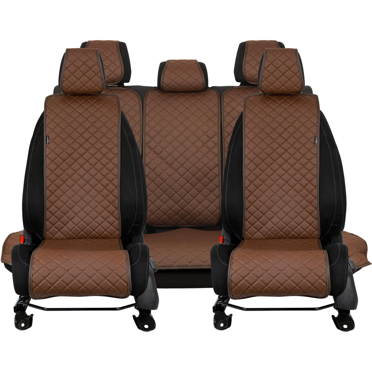 EVAtech ECO Basic Bilsätesskydd, 3 st - brun / bruna kanter / bruna sömmar