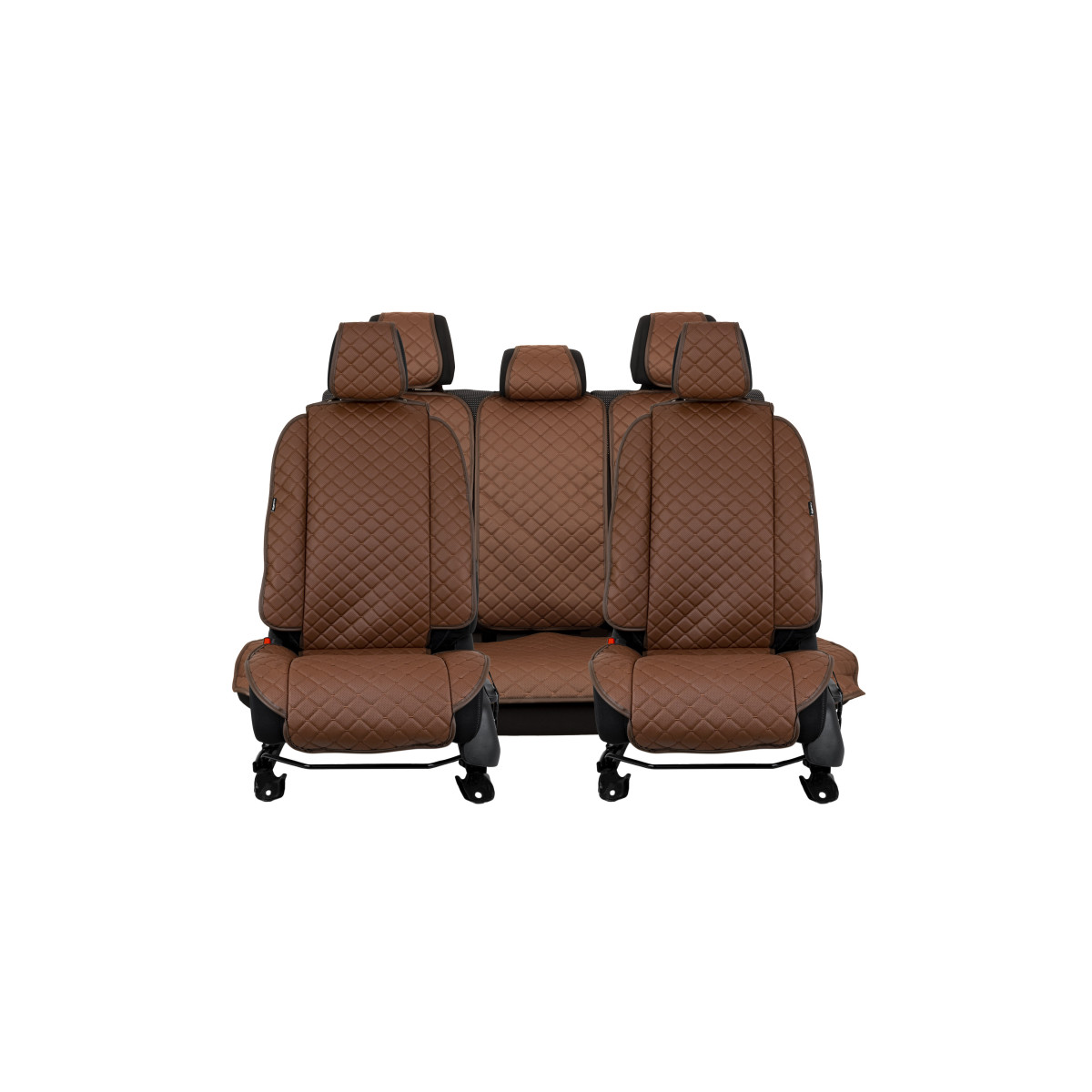 EVAtech ECO Max Bilsätesskydd, 3 st - brun / bruna kanter / bruna sömmar