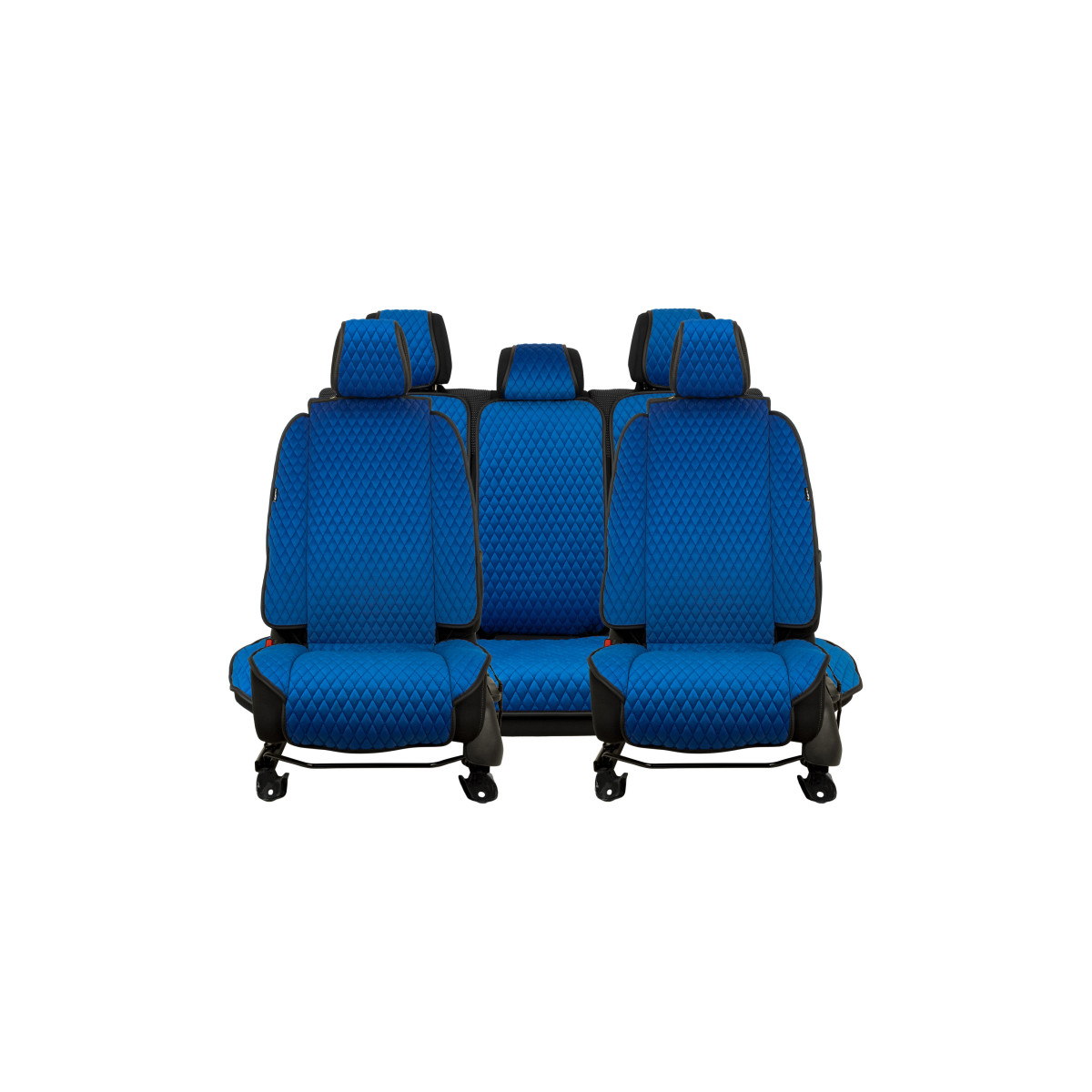 EVAtech Max Bilsätesskydd, 3 st - blå / svarta kanter / blå sömmar