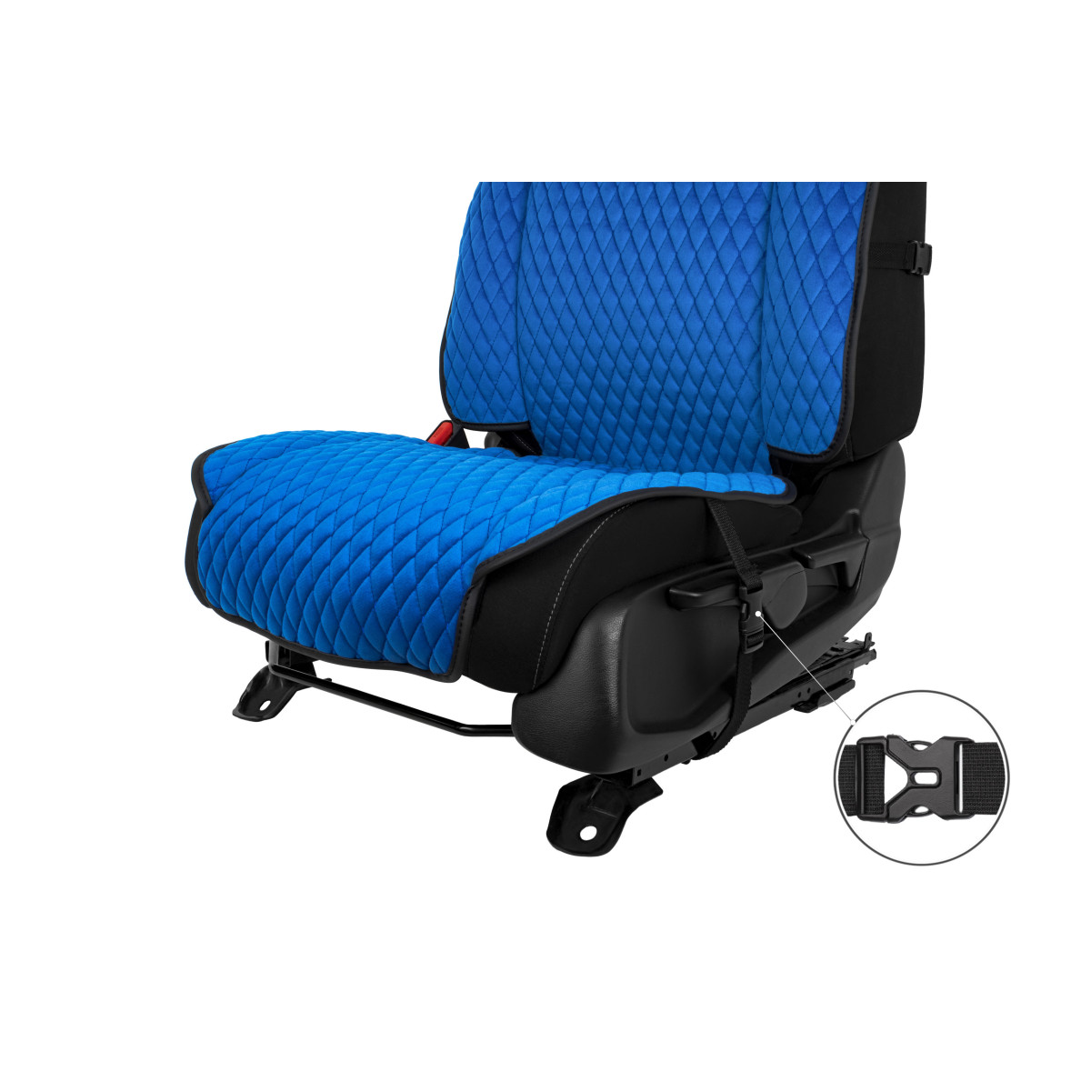 EVAtech Max Bilsätesskydd, 3 st - blå / svarta kanter / blå sömmar