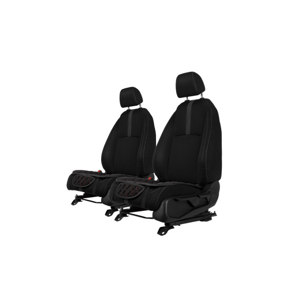EVAtech Sitsöverdrag, 2 st - svart / svarta kanter / röda sömmar