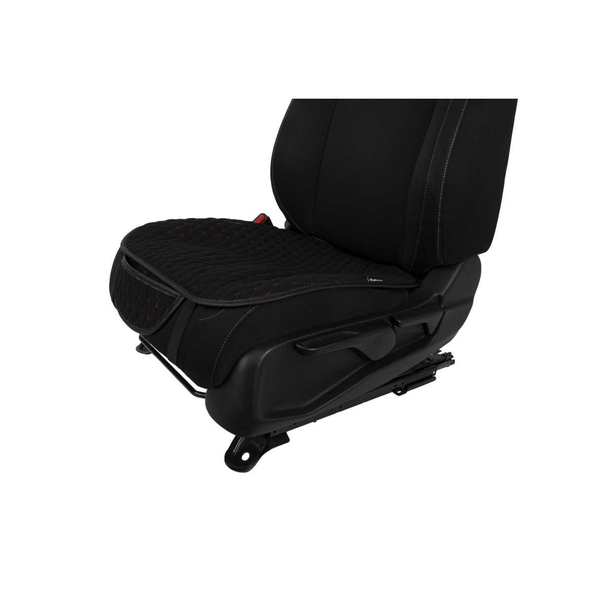 EVAtech Sitsöverdrag, 3 st - svart / svarta kanter / röda sömmar