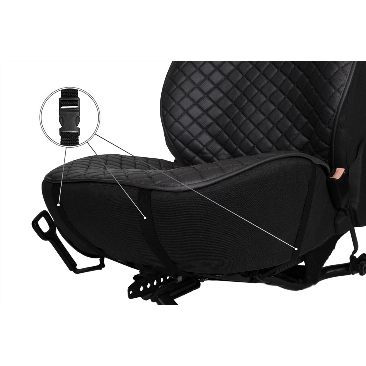 EVAtech ECO PRO Bilsätesskydd, 2 st - svart / svarta kanter / svarta sömmar EVAtech ECO PRO Bilsätesskydd, 2 st - svart / svarta kanter / svarta sömmar