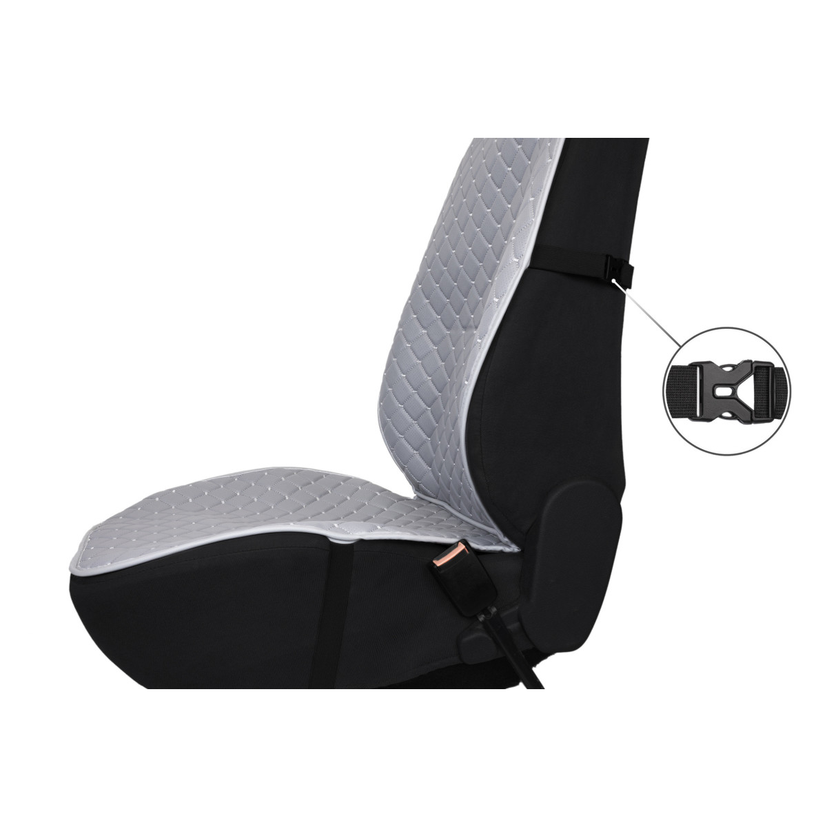 EVAtech ECO PRO Bilsätesskydd, 2 st - grå / grå kanter / grå sömmar EVAtech ECO PRO Bilsätesskydd, 2 st - grå / grå kanter / grå sömmar