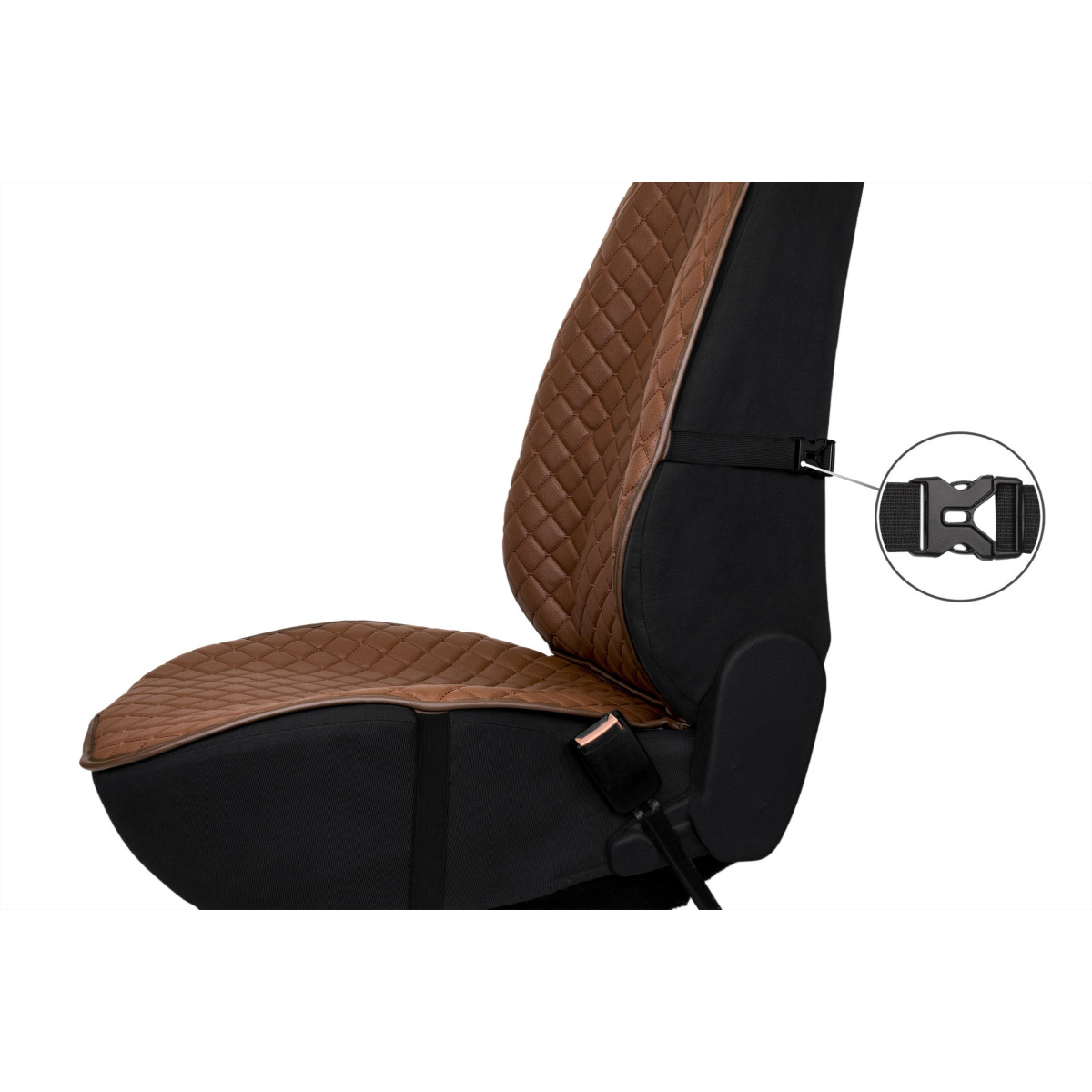 EVAtech ECO PRO Bilsätesskydd, 2 st - brun / bruna kanter / bruna sömmar EVAtech ECO PRO Bilsätesskydd, 2 st - brun / bruna kanter / bruna sömmar