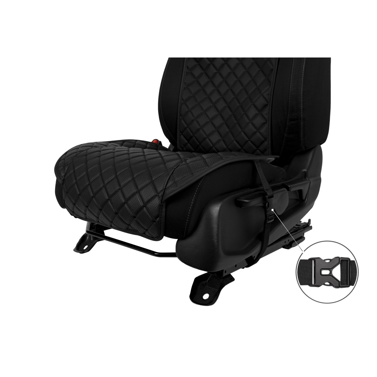 EVAtech ECO Standard Bilsätesskydd, 2 st - svart / svarta kanter / svarta sömmar