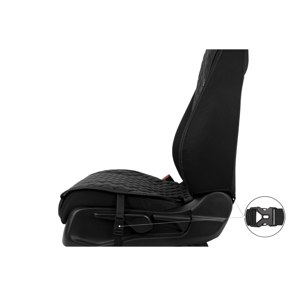 EVAtech ECO Standard Bilsätesskydd, 2 st - svart / svarta kanter / svarta sömmar