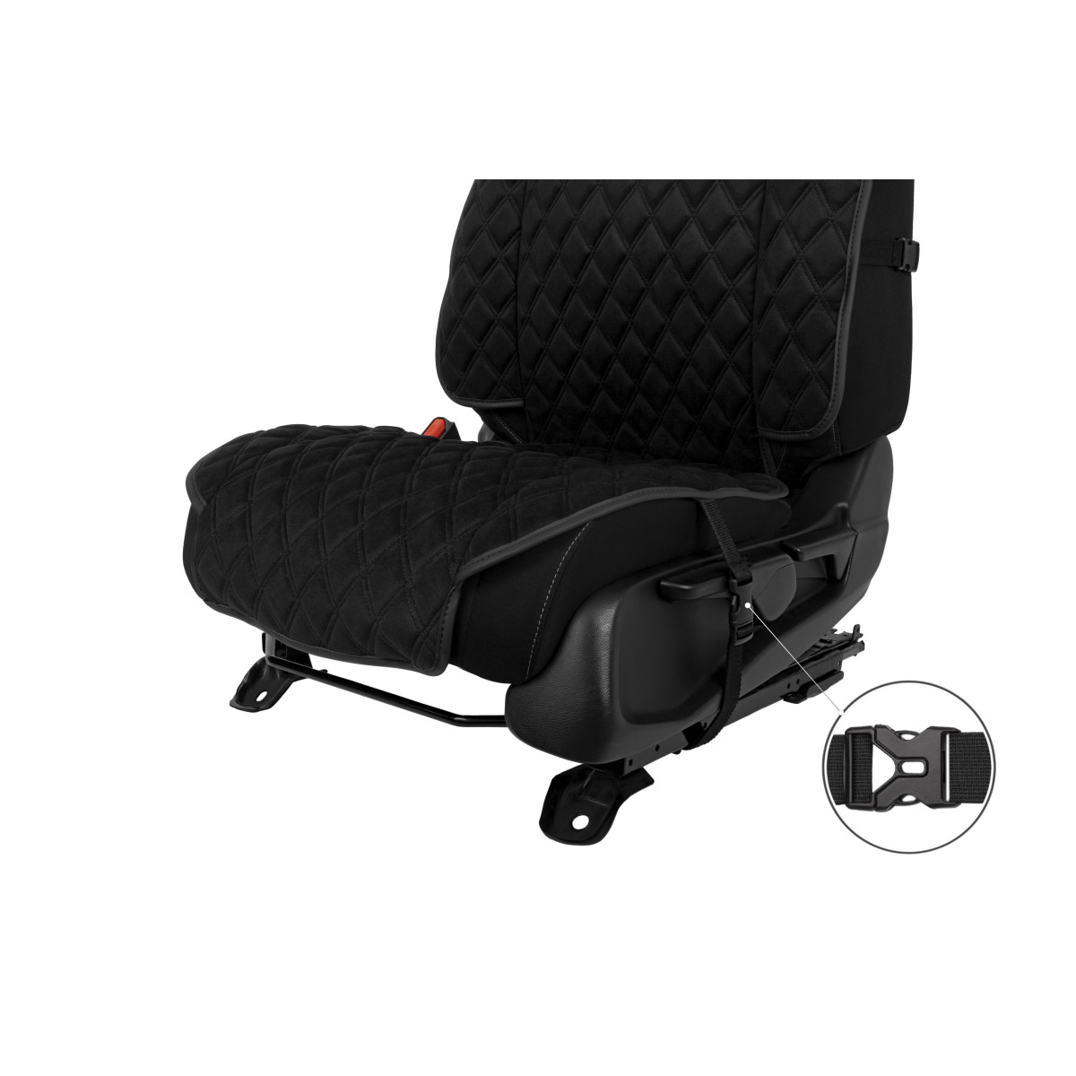 EVAtech Max Bilsätesskydd, 2 st - svart / svarta kanter / svarta sömmar