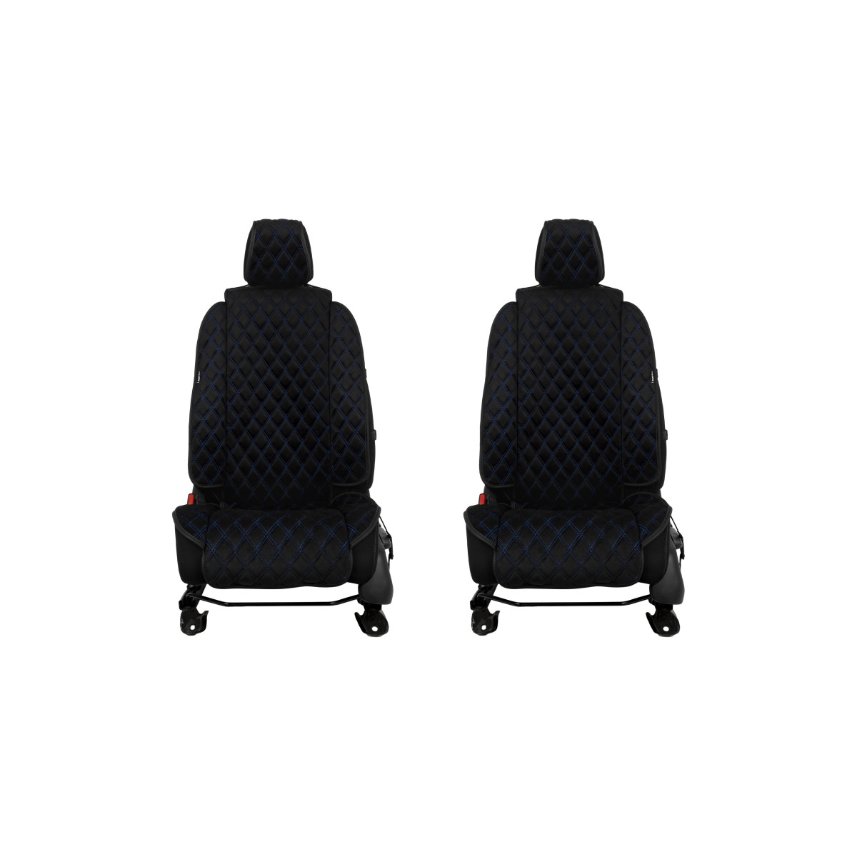 EVAtech Max Bilsätesskydd, 2 st - svart / svarta kanter / blå sömmar EVAtech Max Bilsätesskydd, 2 st - svart / svarta kanter / blå sömmar