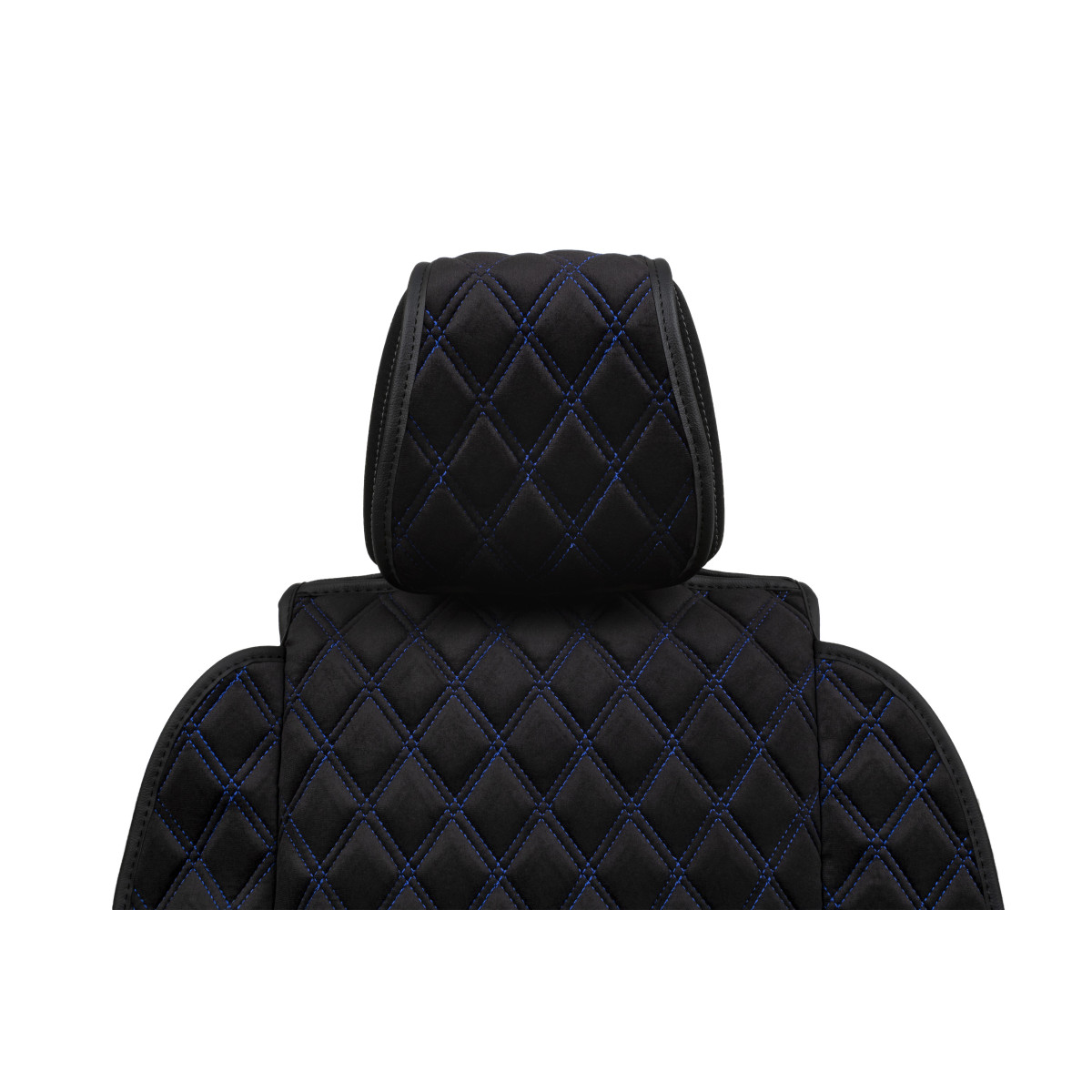 EVAtech Max Bilsätesskydd, 2 st - svart / svarta kanter / blå sömmar EVAtech Max Bilsätesskydd, 2 st - svart / svarta kanter / blå sömmar